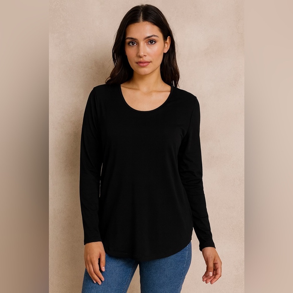 Chico's Black Long Sleeve Top - Picture 8 of 8